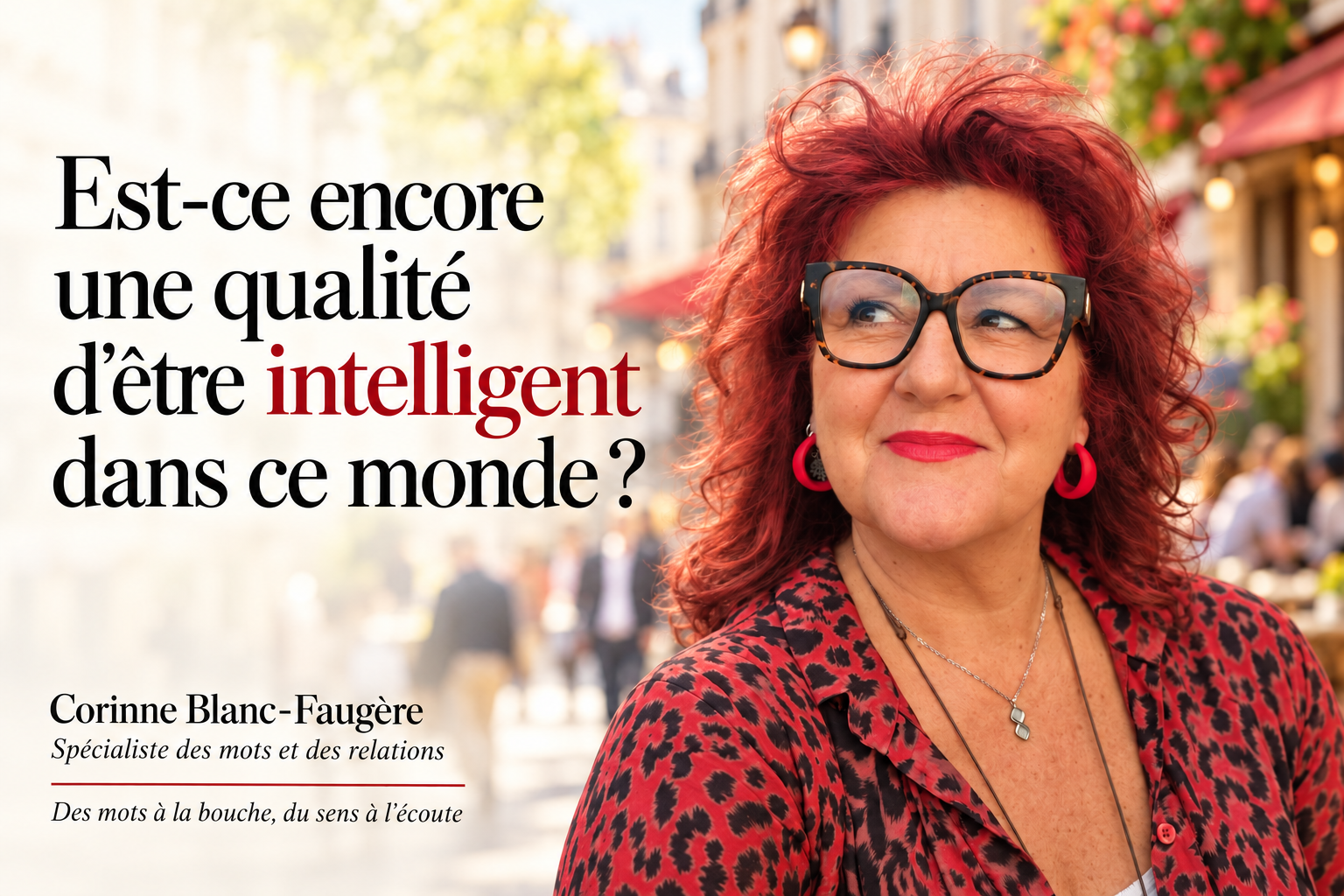 L'intelligence était-elle encore une qualité dans ce monde ? Conscience de soi, posture, confiance en soi.